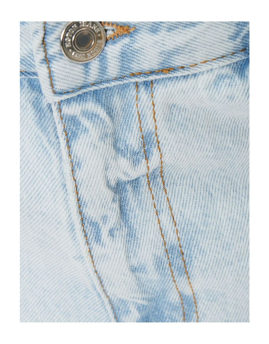 Buttoned Regular Waist Cotton Loose Fit Jeans - Steve Jean - 5
