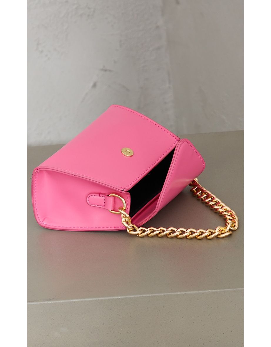 Pink Mini Envelope Gold Chain Grab Bag - 3