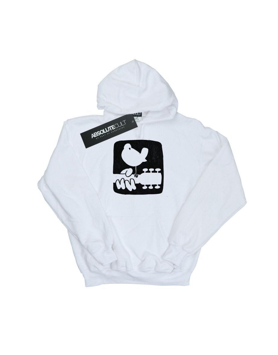 Woodstock Girls Guitar Logo Hoodie - White