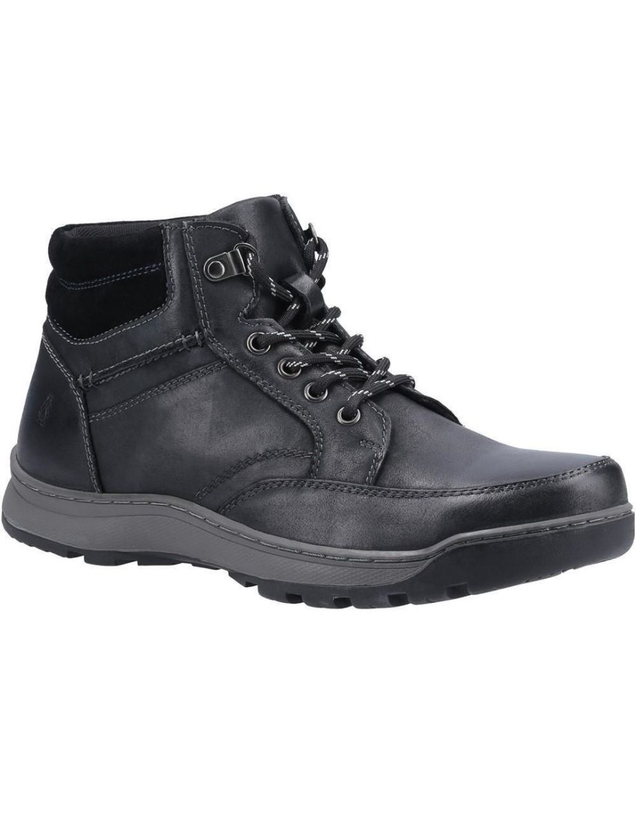 Hush Puppies Mens Grover Leather Boots - Black