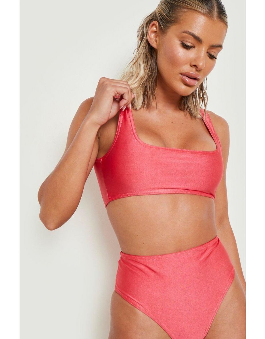 Mix & Match Scoop Bikini Top - pink - 2