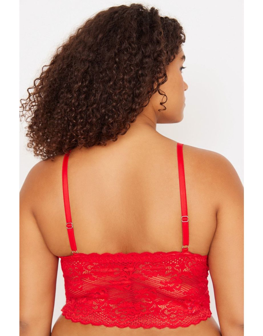 Plus Size Bra - Red - Plain - 4