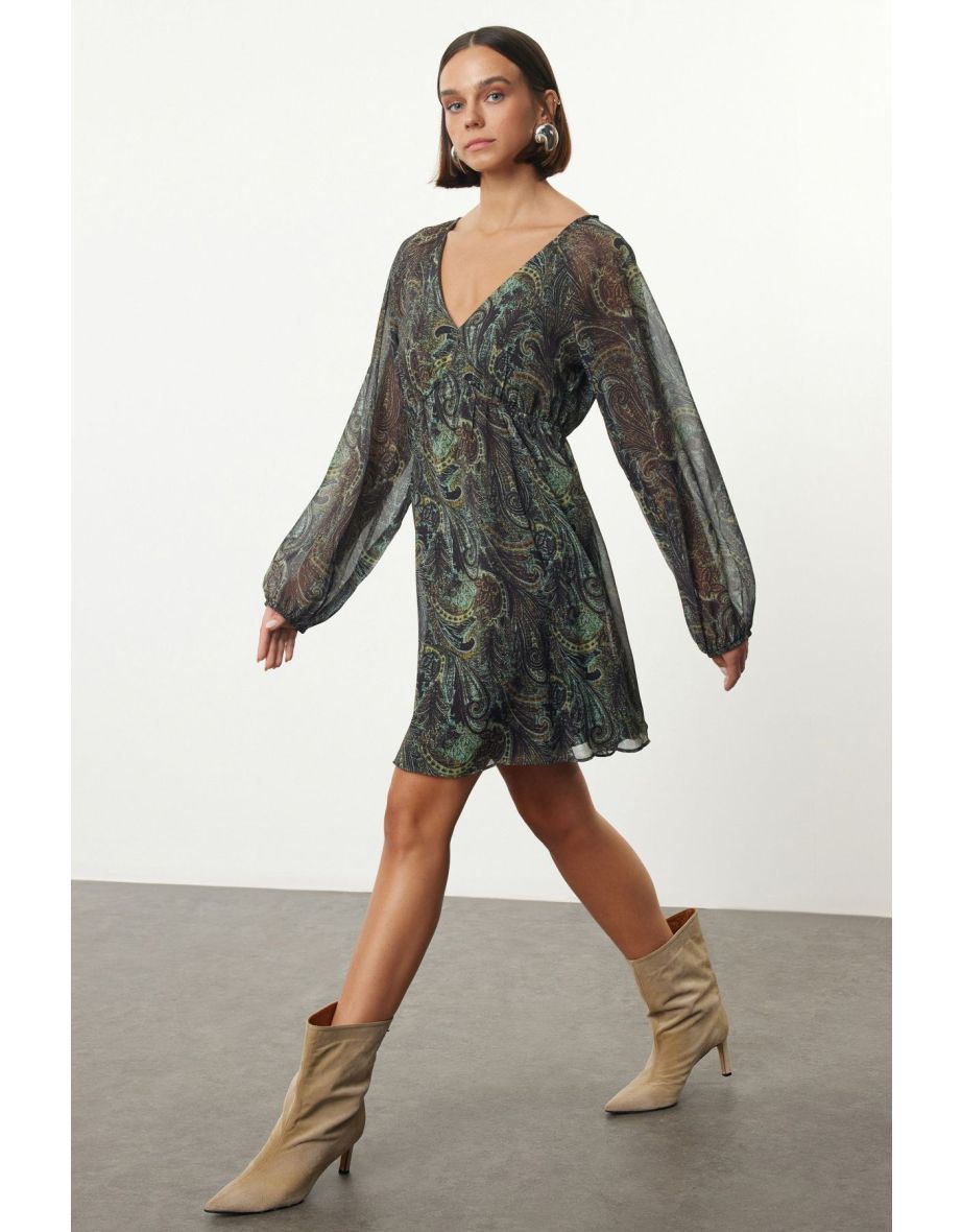 Mint Ethnic Mini Woven Dress