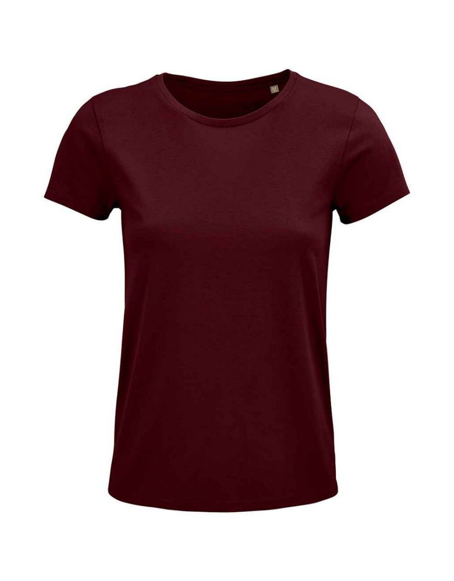 SOLS Womens/Ladies Crusader Organic T-Shirt - Burgundy