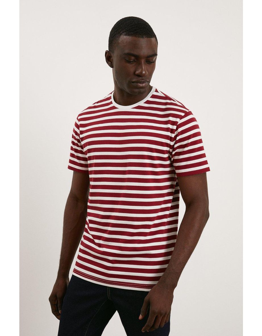 Red Short Sleeve Stripe T-shirt