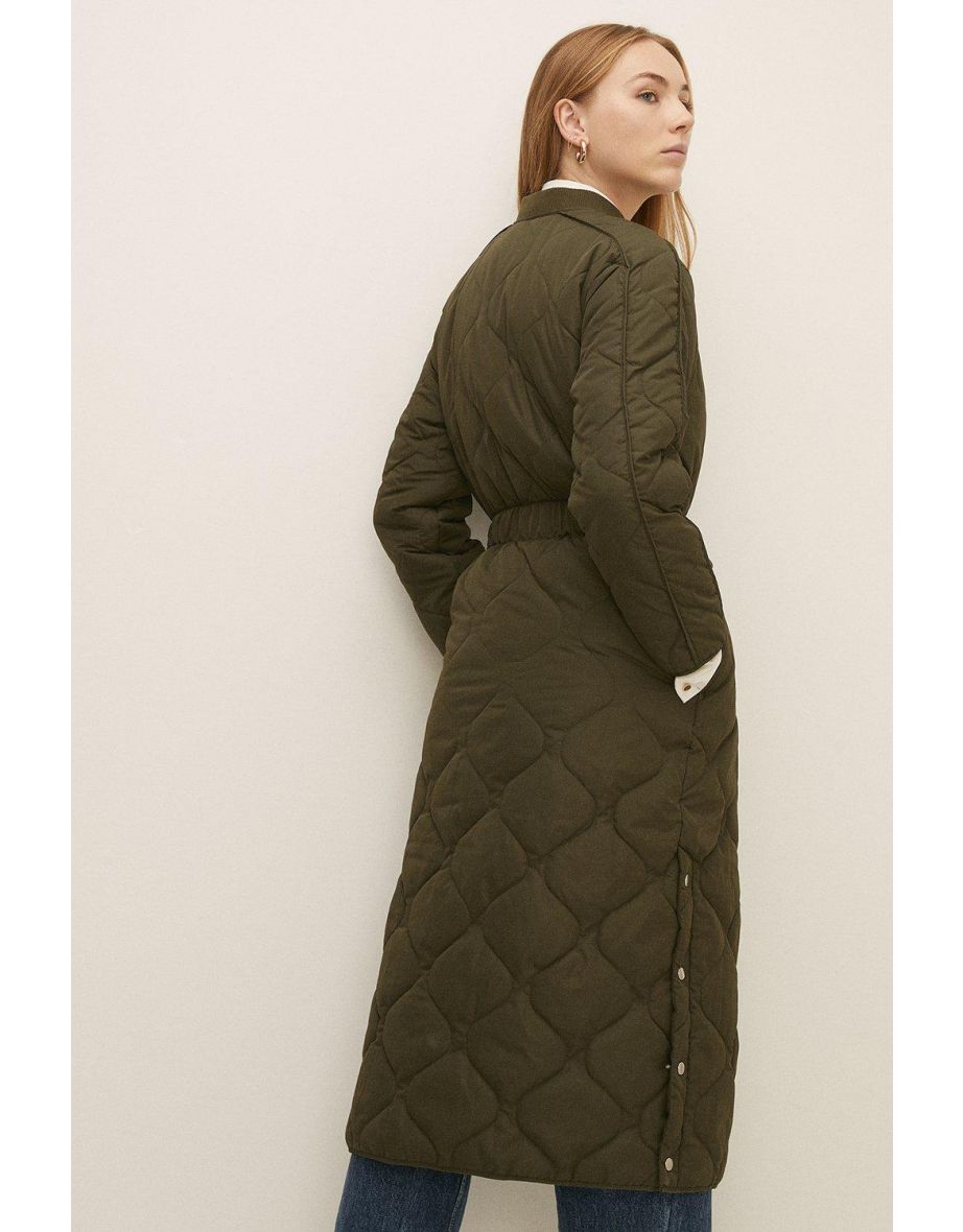 Quilted Belted Maxi Coat - 2