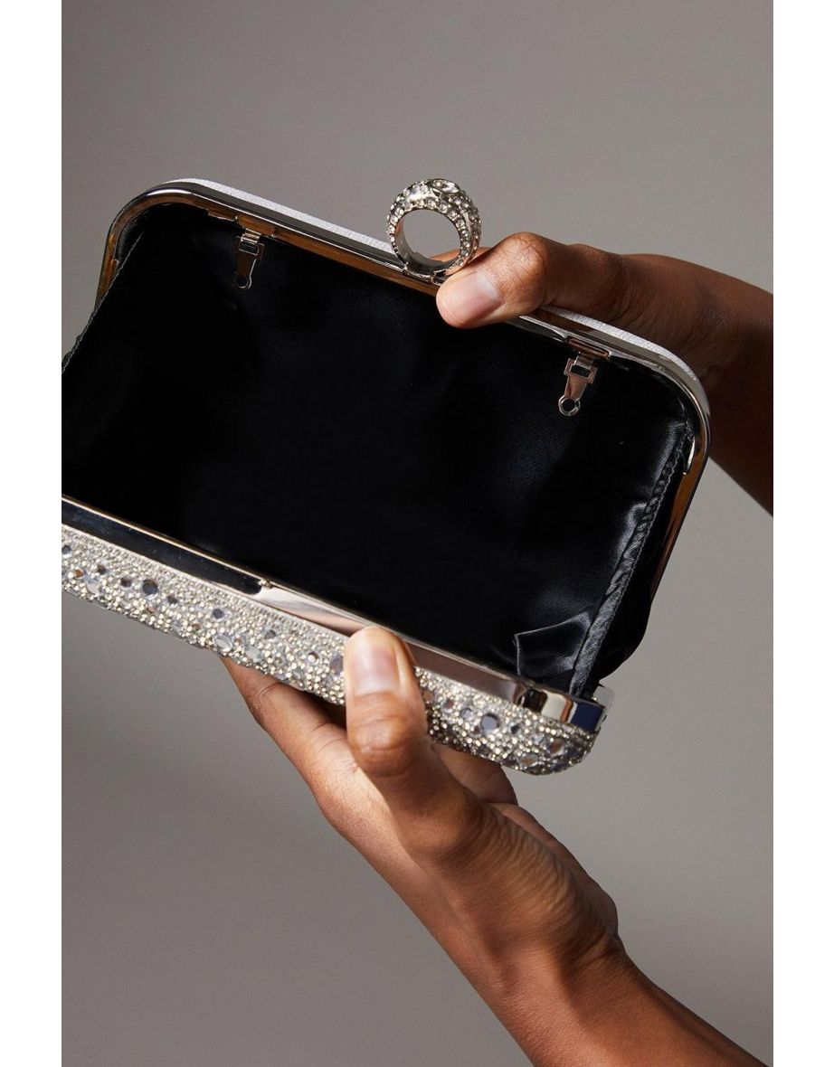 Verona Hard Diamante Clutch Bag - 2