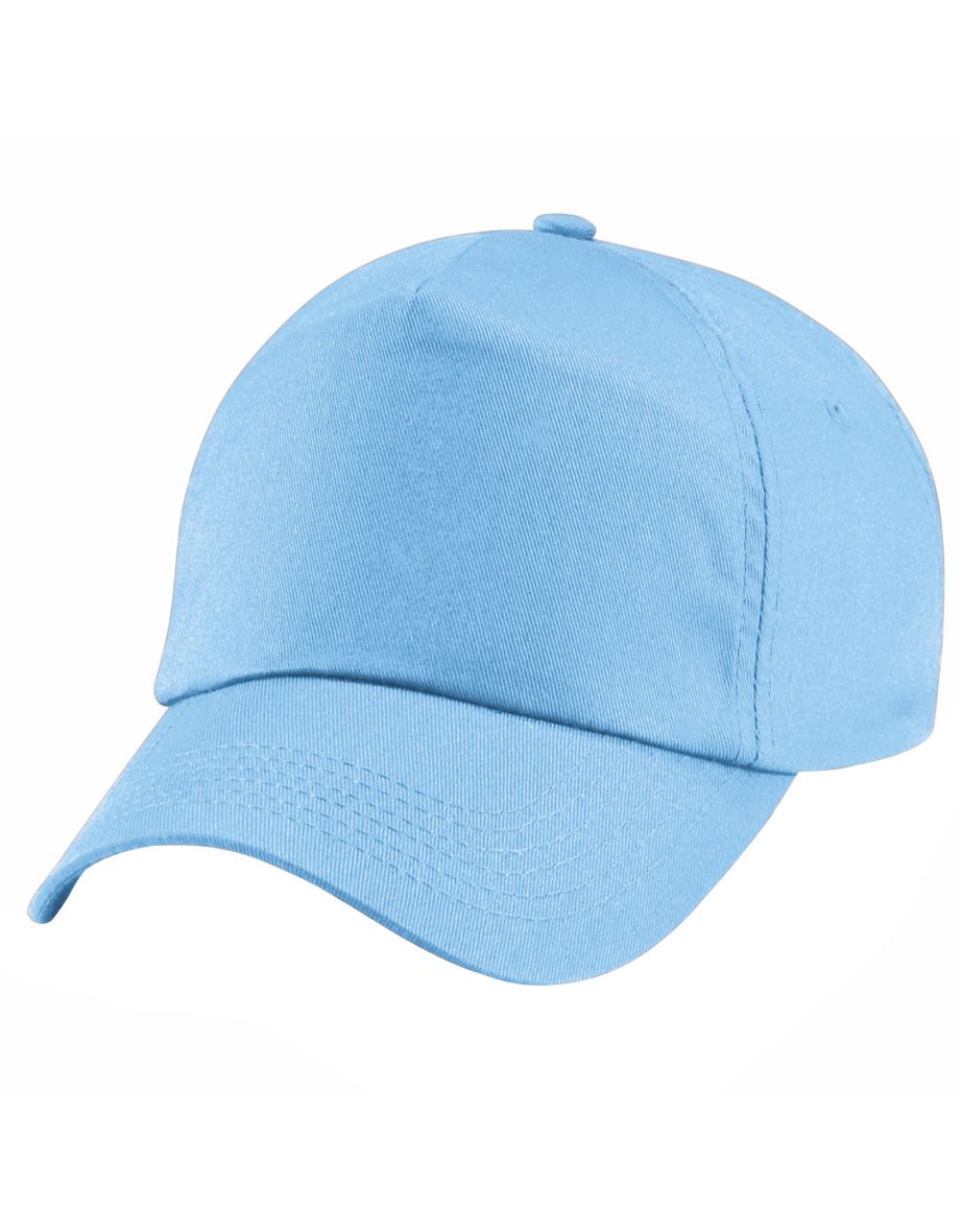 Beechfield Unisex Plain Original 5 Panel Baseball Cap - Sky Blue - 2
