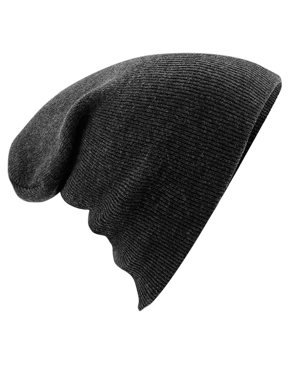 Beechfield Soft Feel Knitted Winter Hat - Charcoal - 1