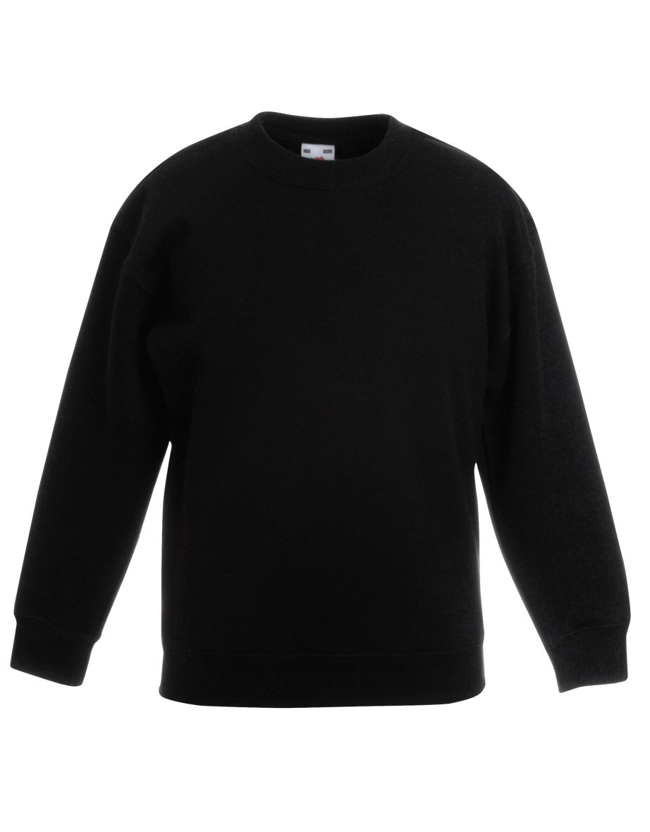 Fruit Of The Loom Kids Unisex Classic 80/20 Set-In Sweatshirt (Pack of 2) - Black