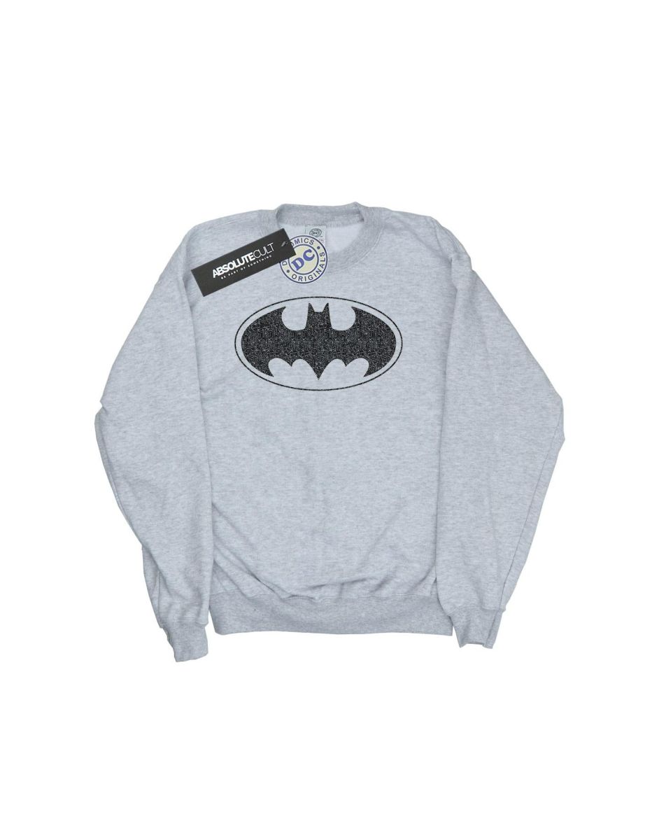 DC Comics Boys Batman One Colour Logo Sweatshirt - Sports Grey