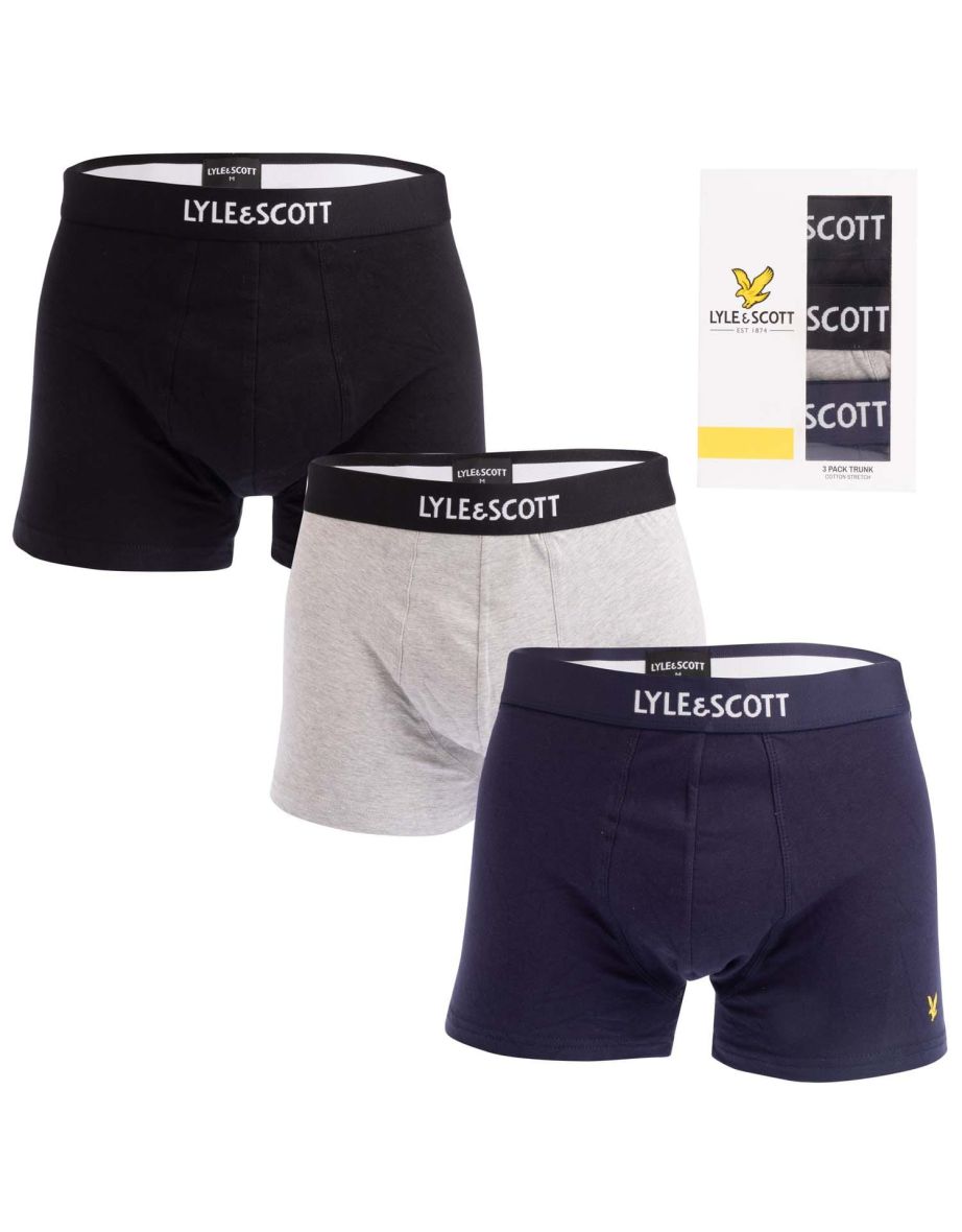 Men's Lyle And Scott Devon 3 Pack Boxer Shorts in Black
