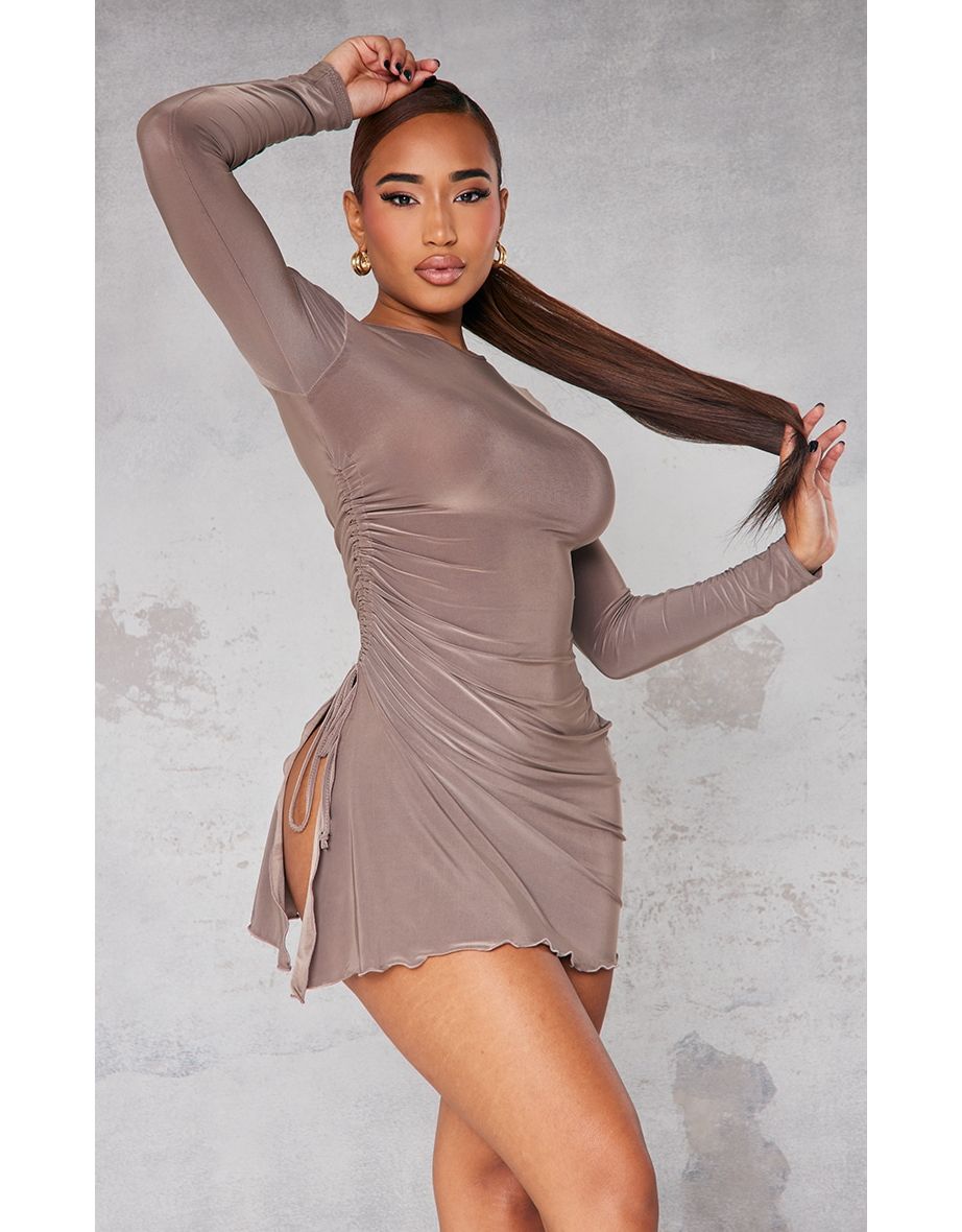 Bodycon dress with frill bottom hotsell