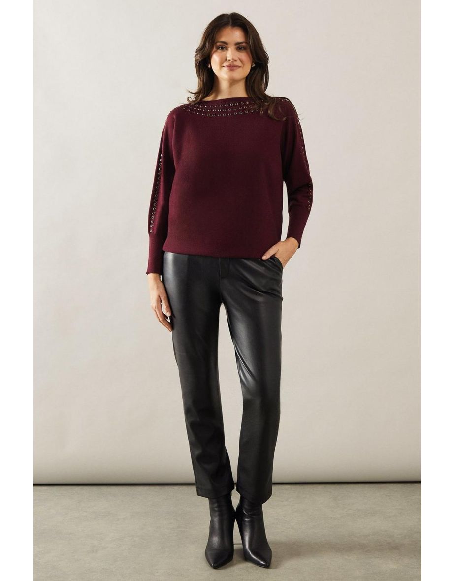 Stud Detail Boat Neck Tunic - 3
