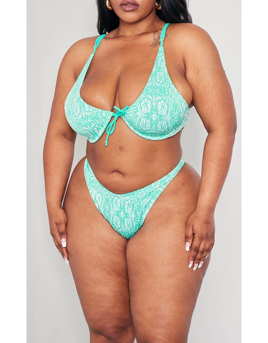 Plus size high leg cheap bikini bottoms