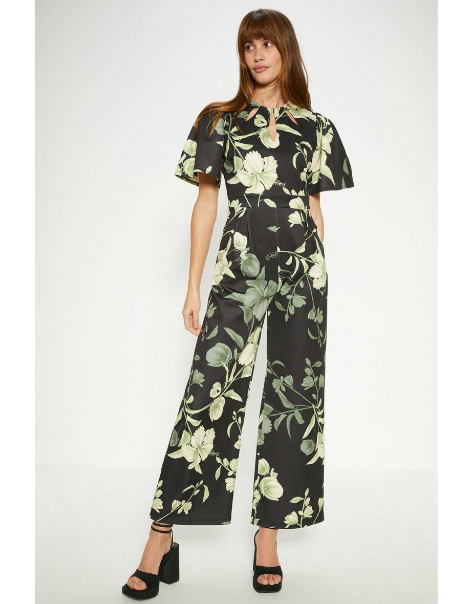 Oasis black clearance floral jumpsuit