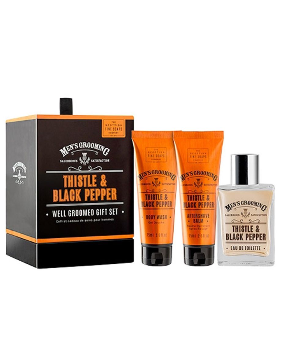 Scottish Fine Soaps Thistle & Black Pepper Men's Well Groomed Gift Set