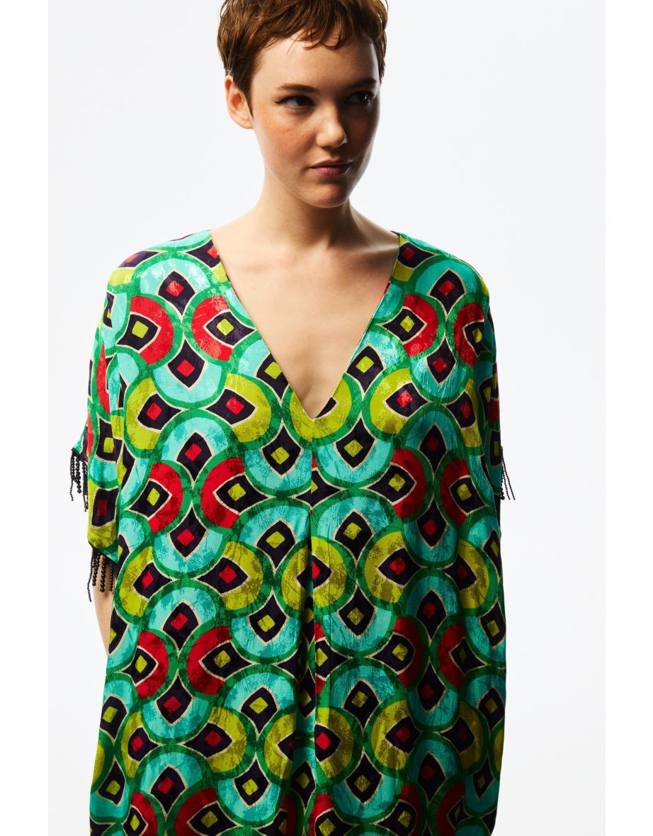 Patterned Flowy Kaftan - 3