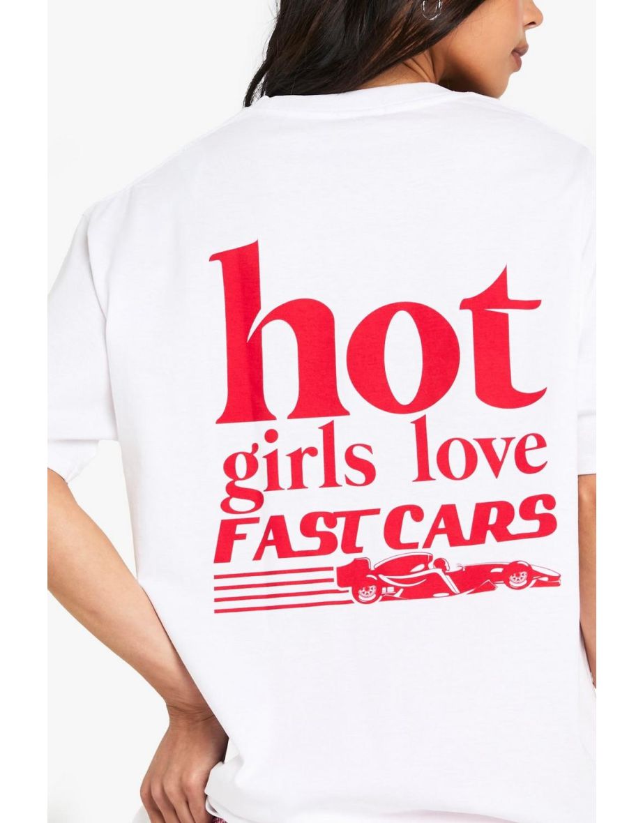 Hot Girls Love Fast Cars Oversized T-Shirt - 3