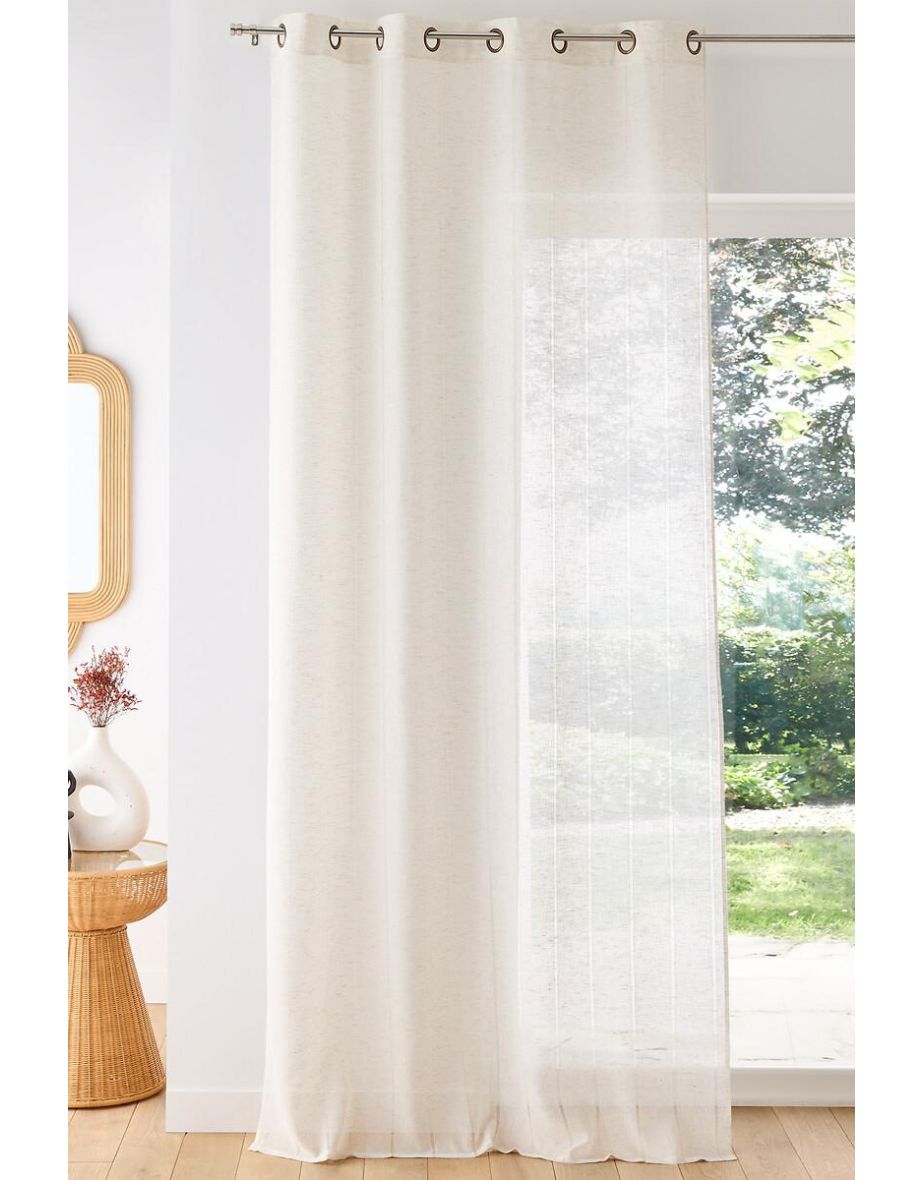 Mercy Polyester & Linen Eyelet Voile Curtain