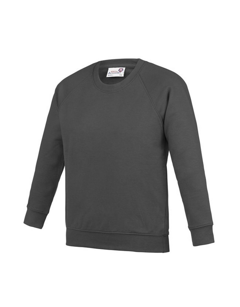 Awdis Childrens/Kids Academy Raglan Sweatshirt - Charcoal