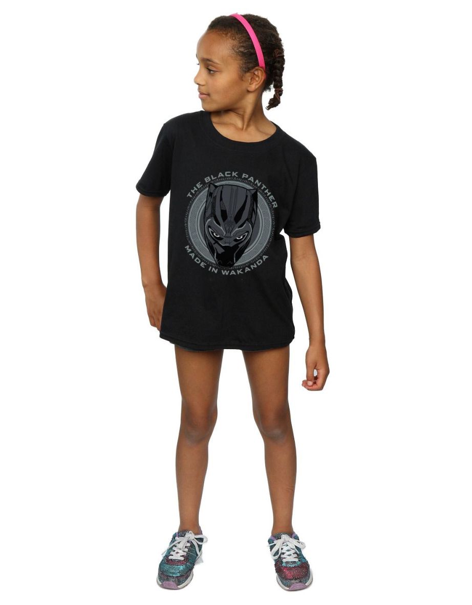 Marvel Girls Black Panther Made in Wakanda Cotton T-Shirt - Black - 3