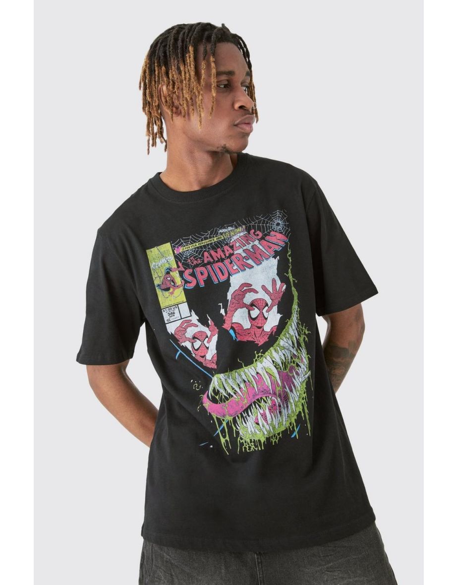 Tall Spider Man T-shirt In Black - black