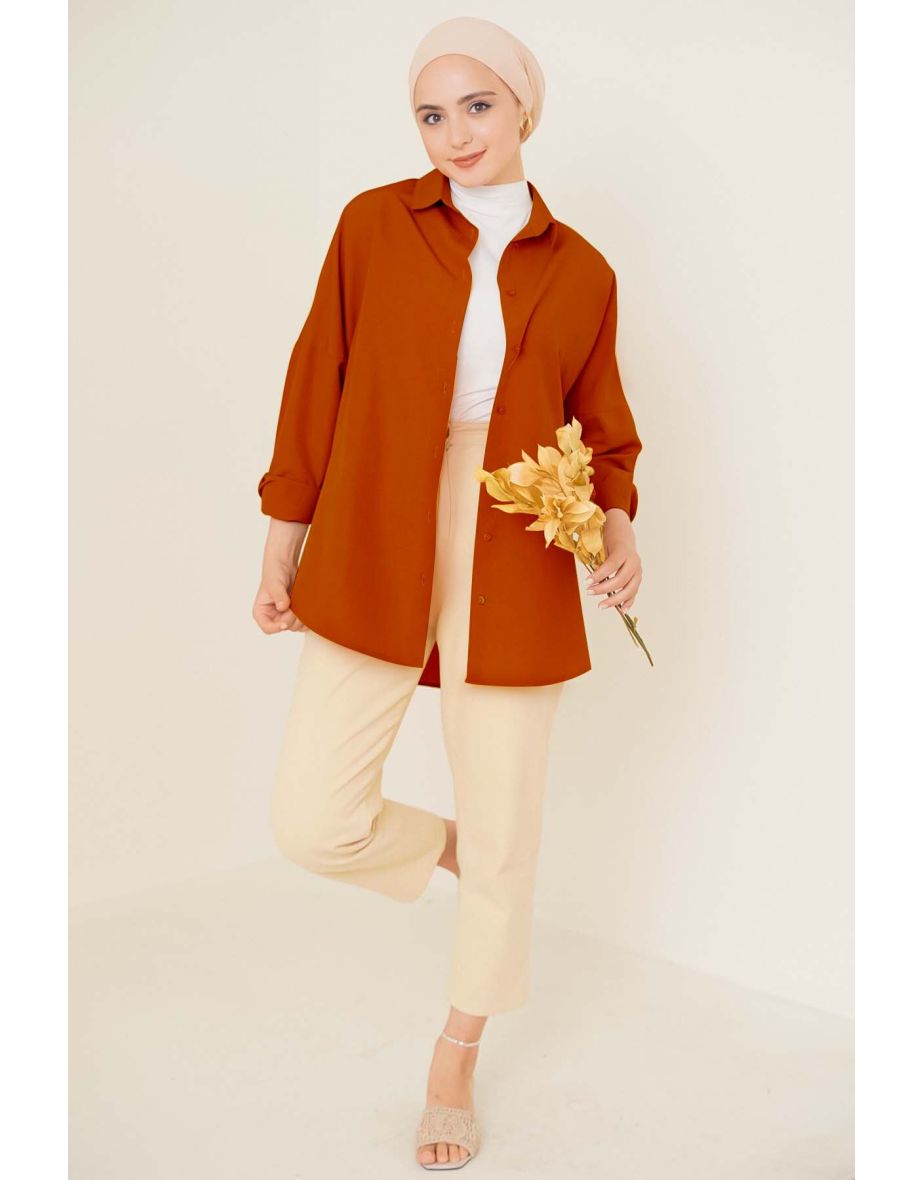 Oversize Basic Hijab Shirt - Tile