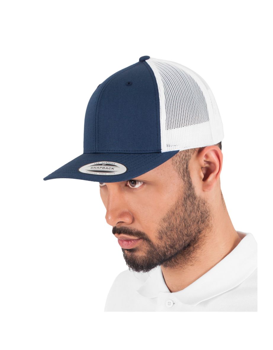 Yupoong Flexfit Unisex Classic Trucker Snapback Cap - Navy/White/Navy - 1