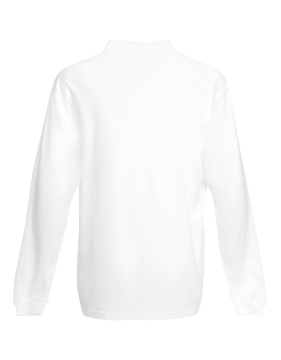 Fruit Of The Loom Mens Premium Long Sleeve Polo Shirt - White - 1