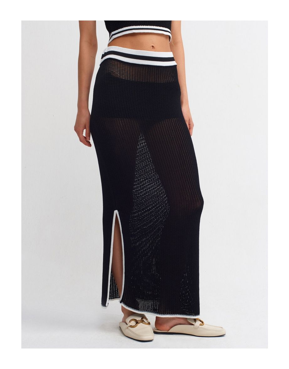 Half Slit Knitwear Skirt - 3