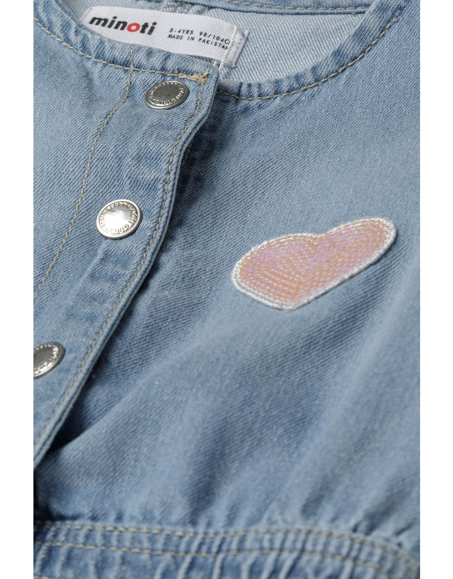 Girls Denim Playsuit - 3