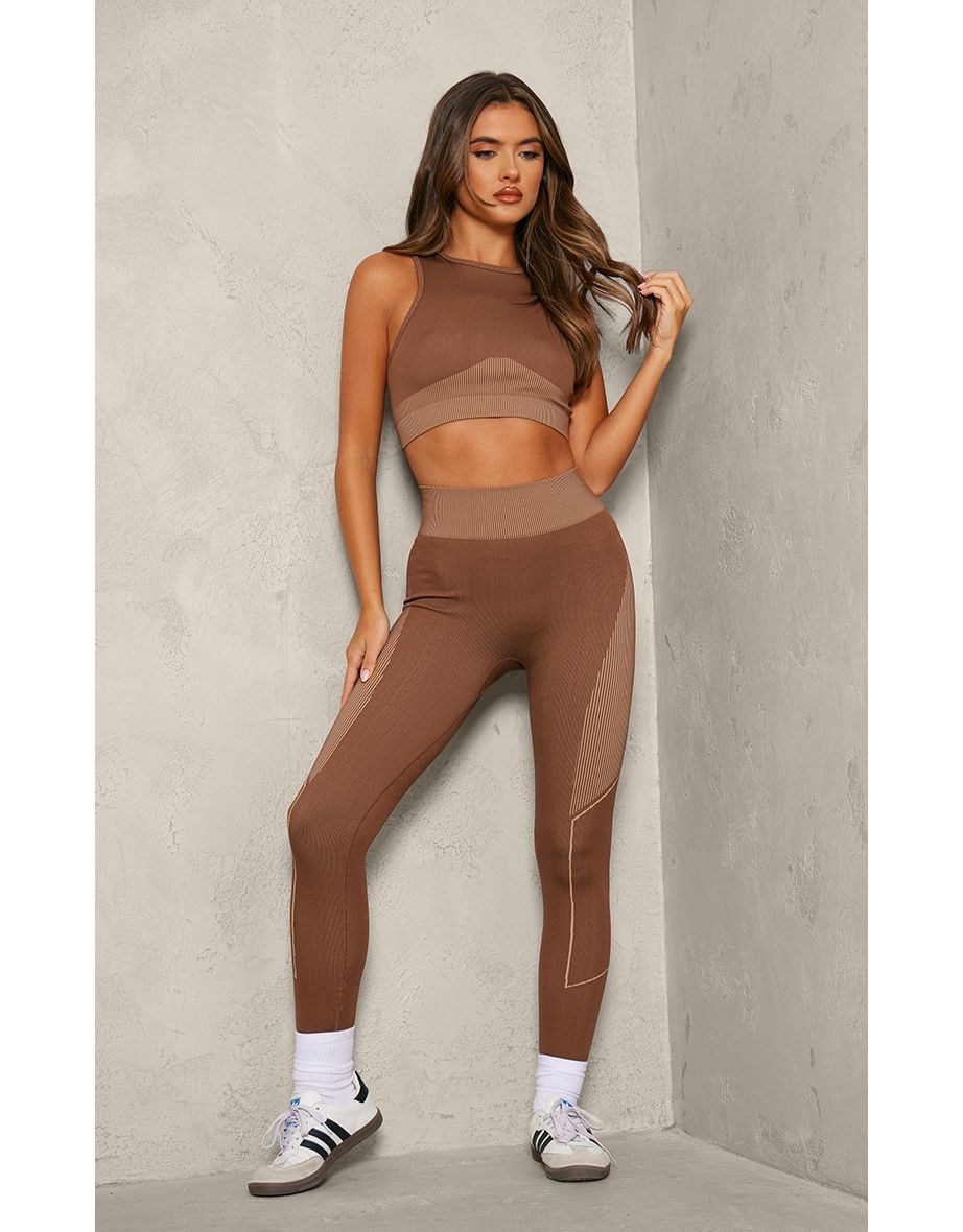 Brown gym leggings hotsell