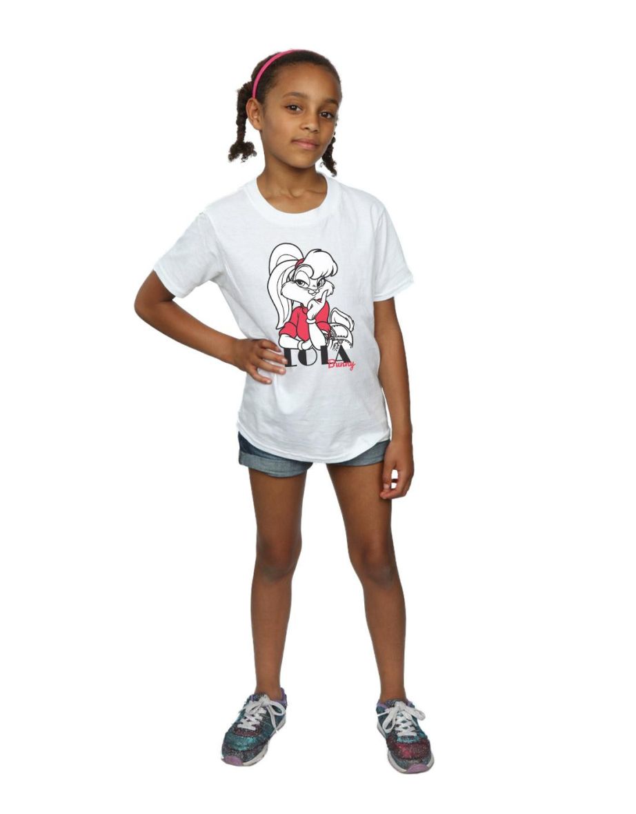Looney Tunes Girls Lola Bunny Cotton T-Shirt - White - 3