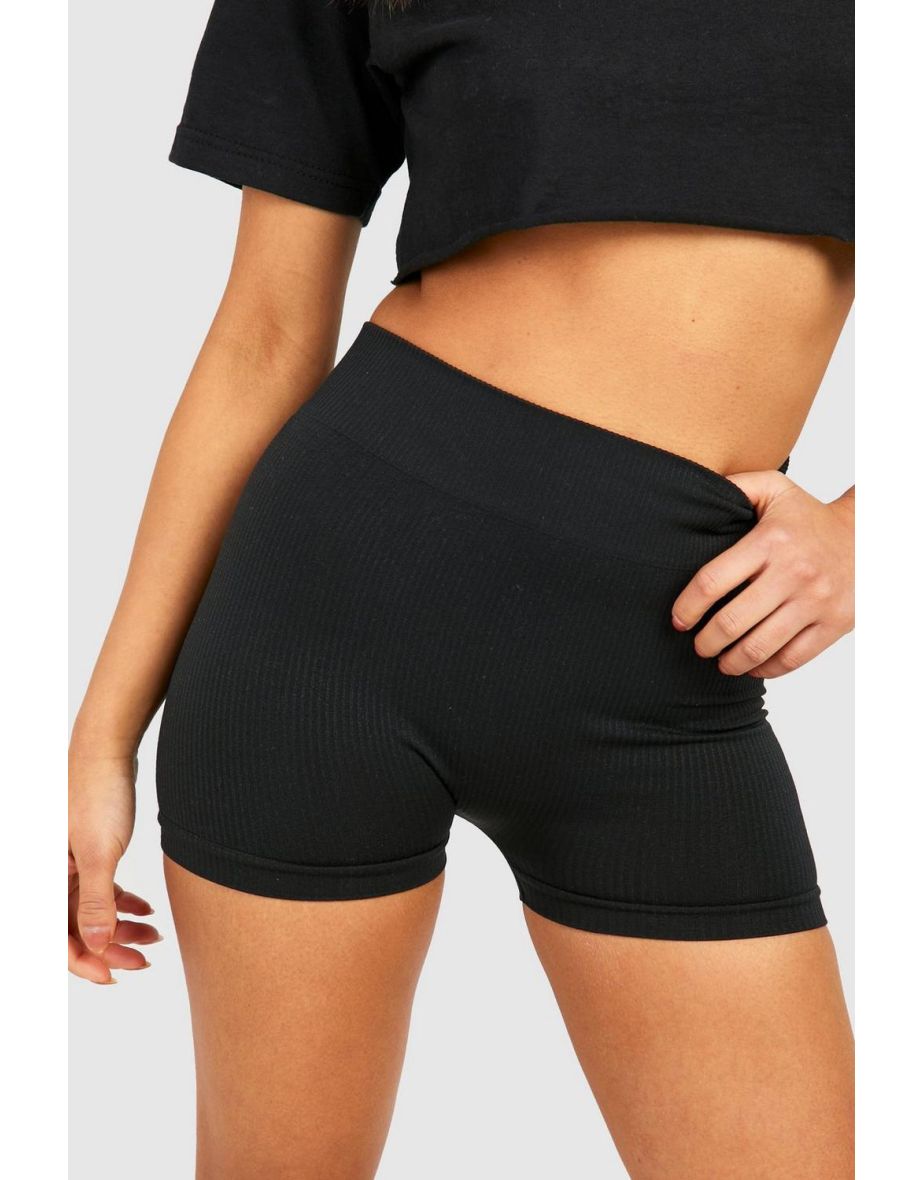 Petite Seamless Booty Short - black - 3