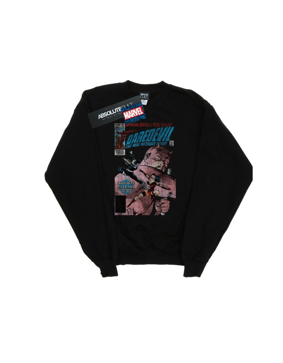 Marvel Boys Daredevil Distressed Bullseye Vs Elektra Cover Sweatshirt - Black - 1