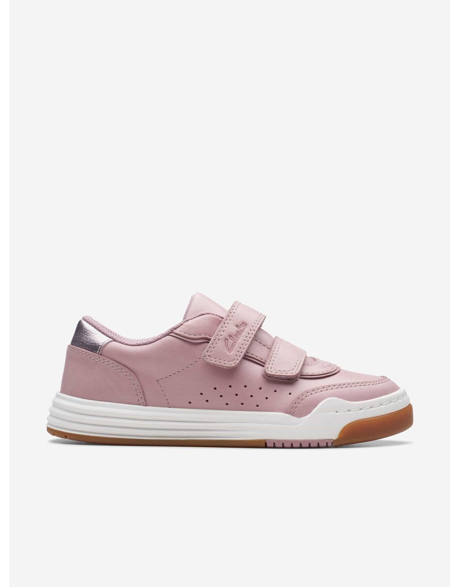 Girls Leather Urban Solo Trainers in Pink