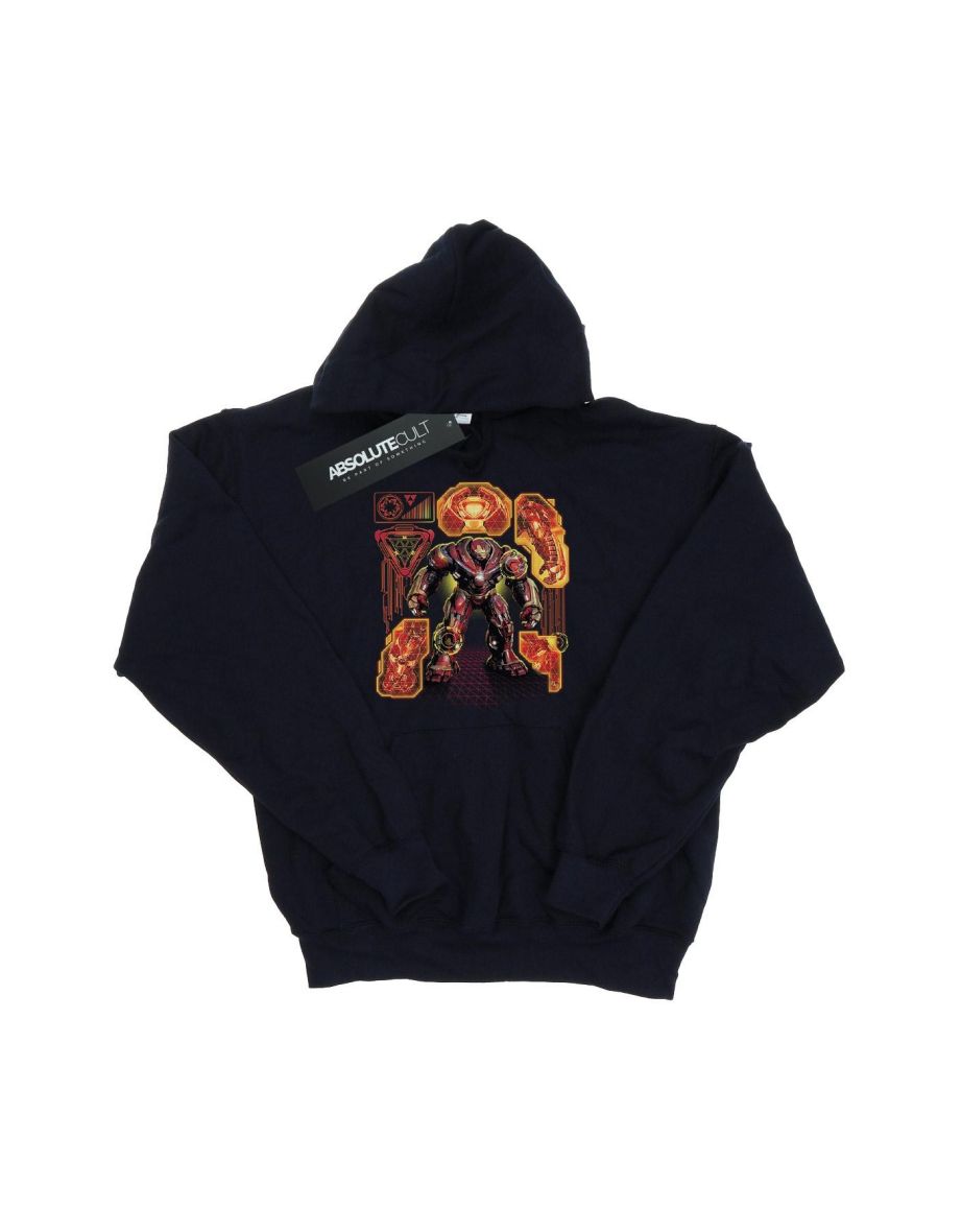 Marvel Girls Avengers Infinity War Hulkbuster Blueprint Hoodie - Navy Blue