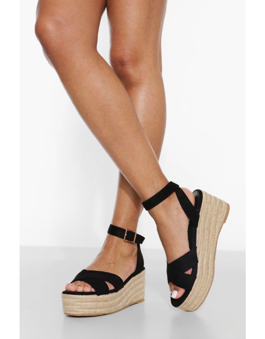 Crossover Ankle Strap Wedge