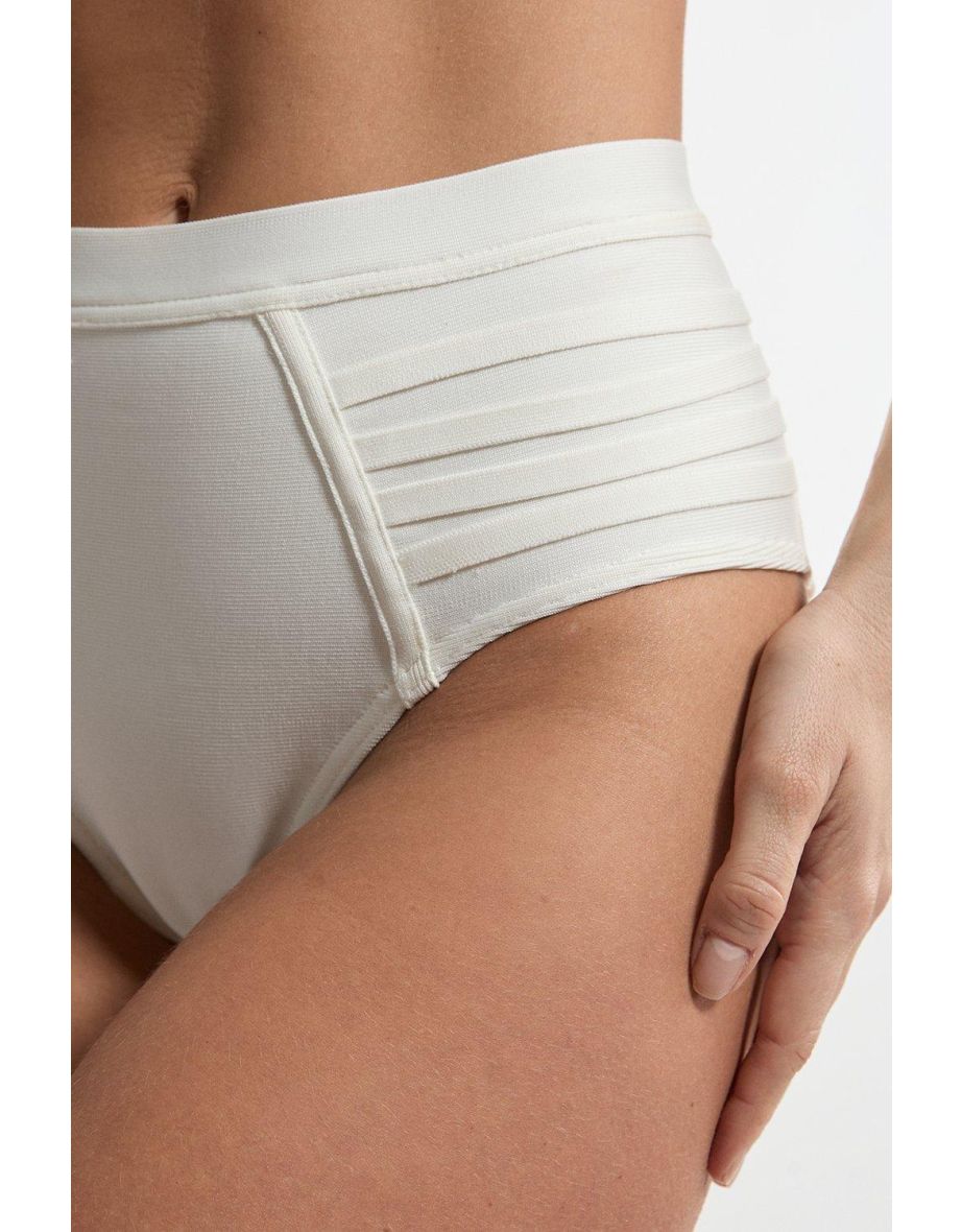 Bandage Sheer Stripe Bikini Bottoms - 2