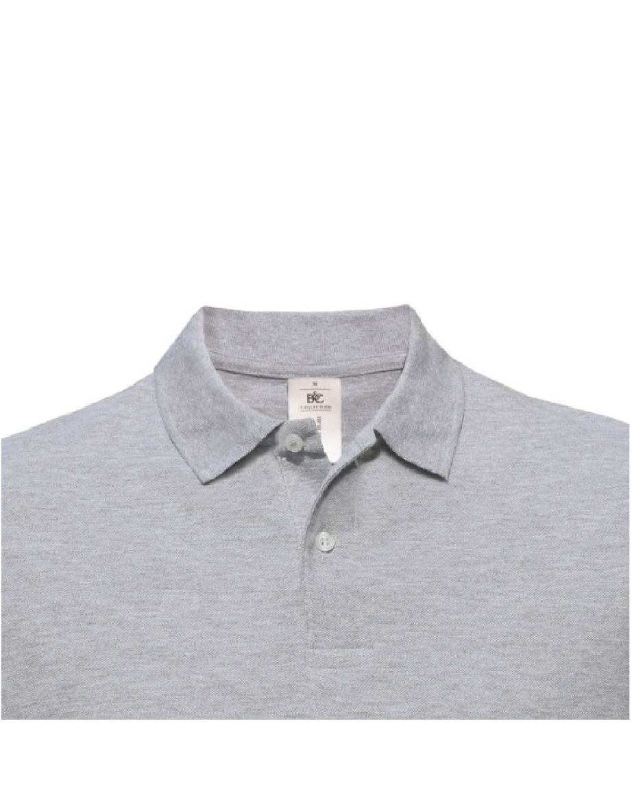 B&C ID.001 Mens Short Sleeve Polo Shirt - Heather Grey - 2