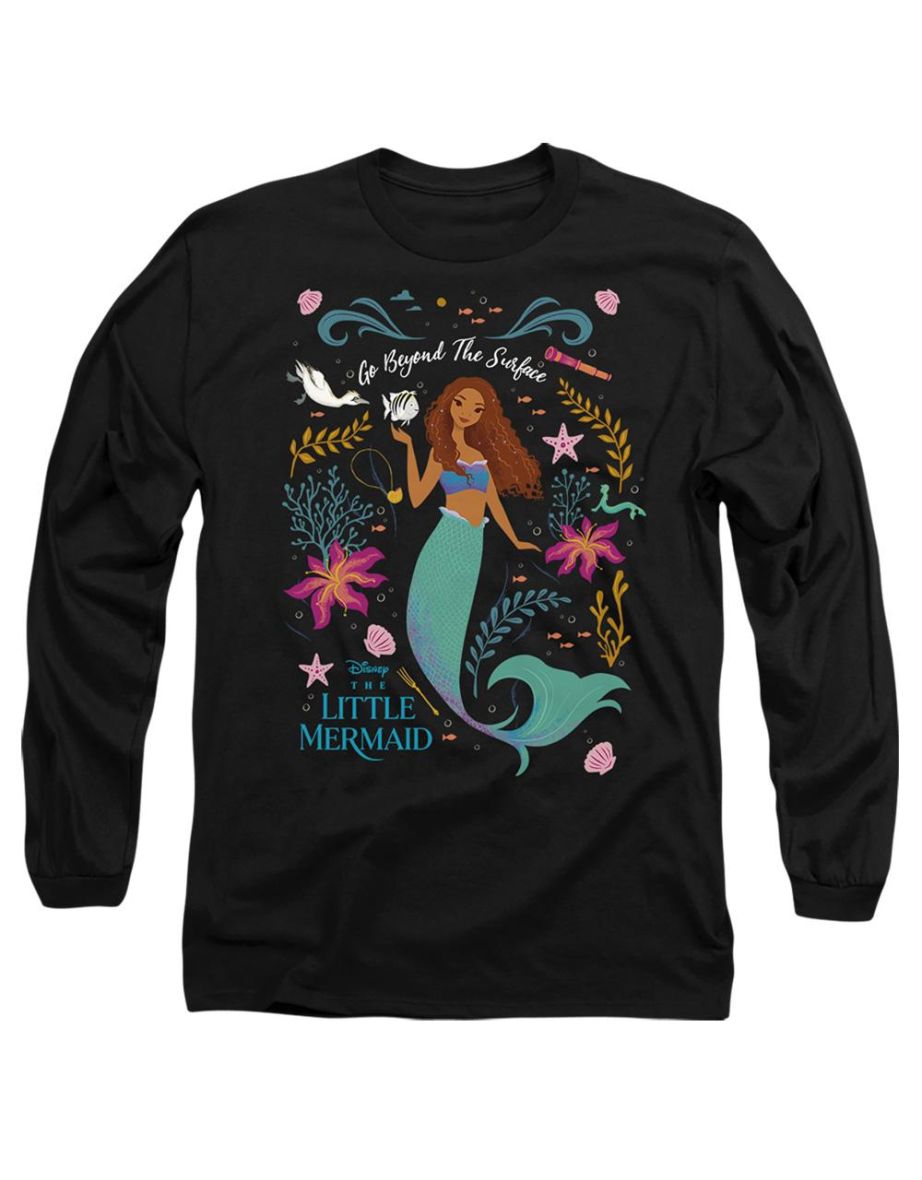 The Little Mermaid  Adult Go Beyond The Surface Ariel T-Shirt - Black