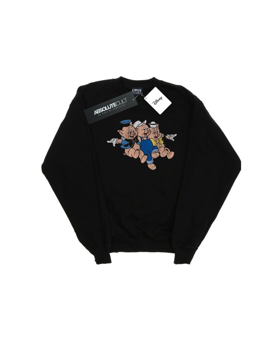 Disney Boys Three Little Pigs Jump Sweatshirt - Black