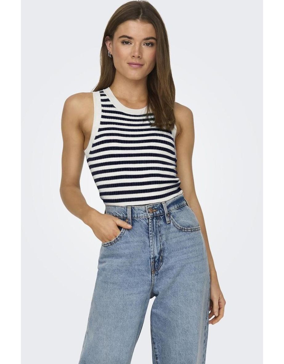 Sleeveless Striped Jumper/Sweater