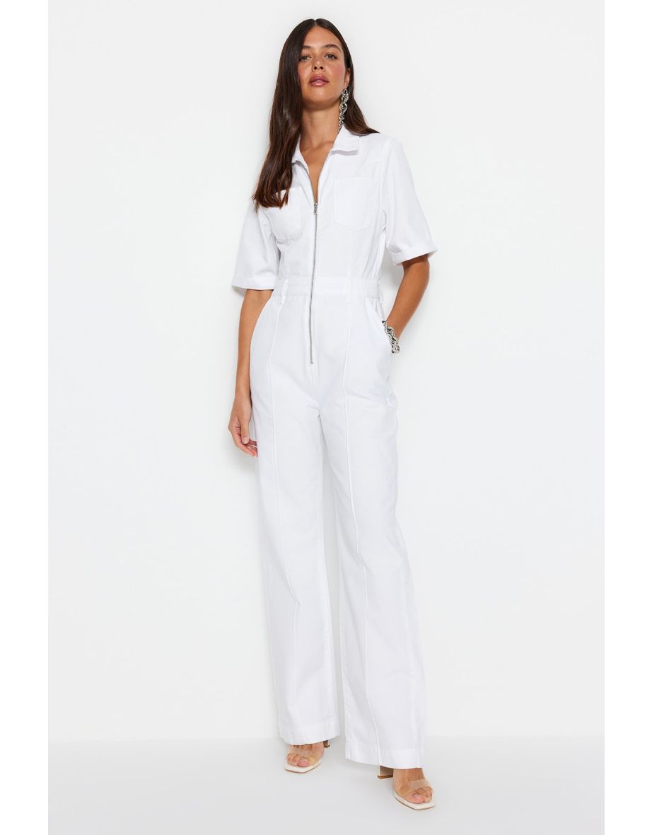 Jumpsuit - White - Relaxed fit