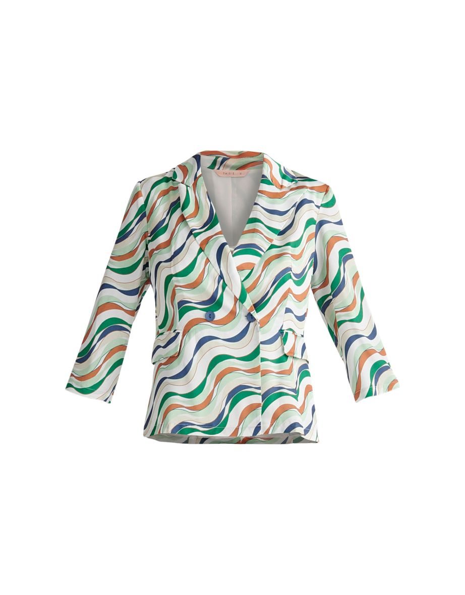 Belted Wave Print Blazer - 10