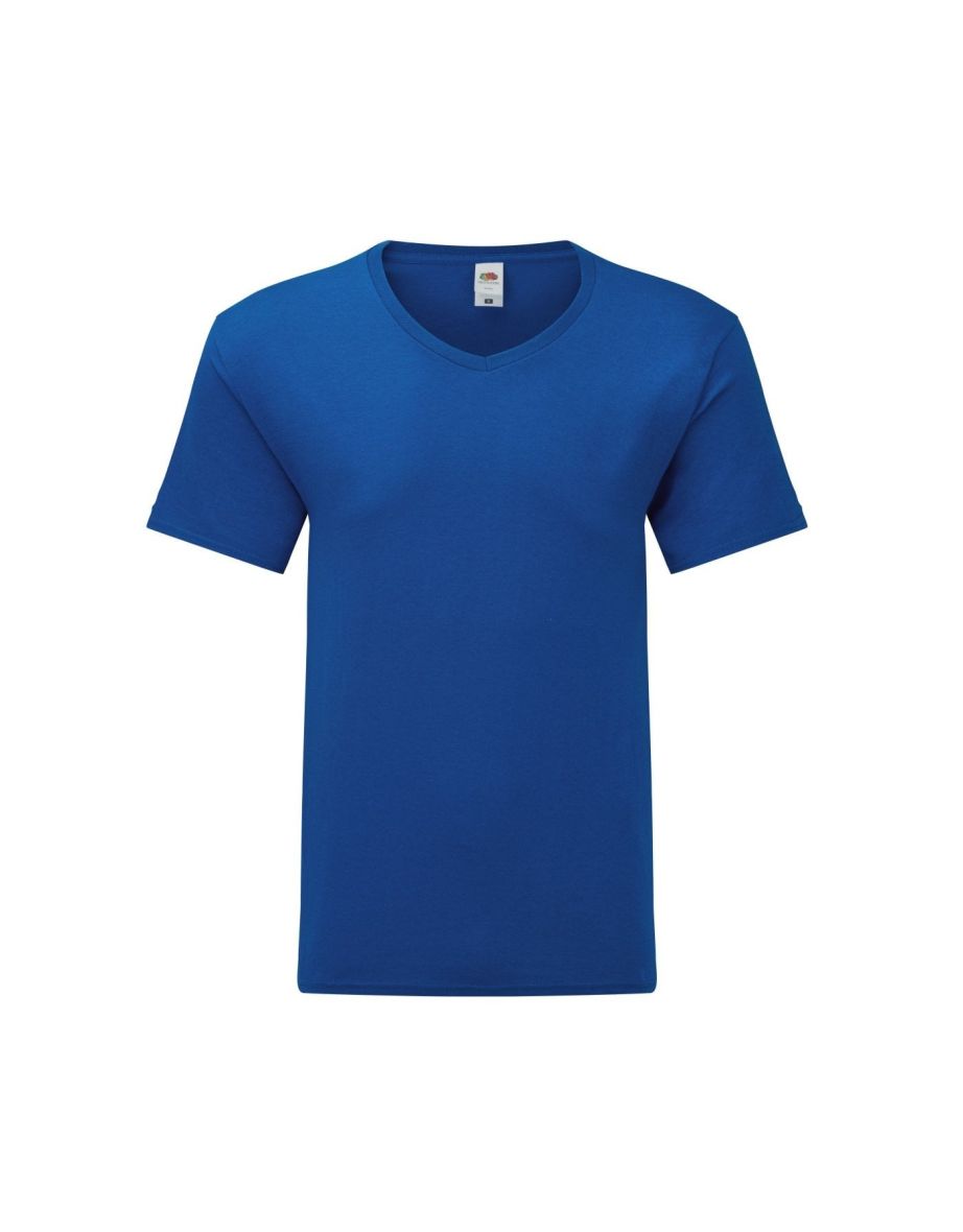 Fruit Of The Loom Mens Iconic 150 V Neck T-Shirt - Royal Blue
