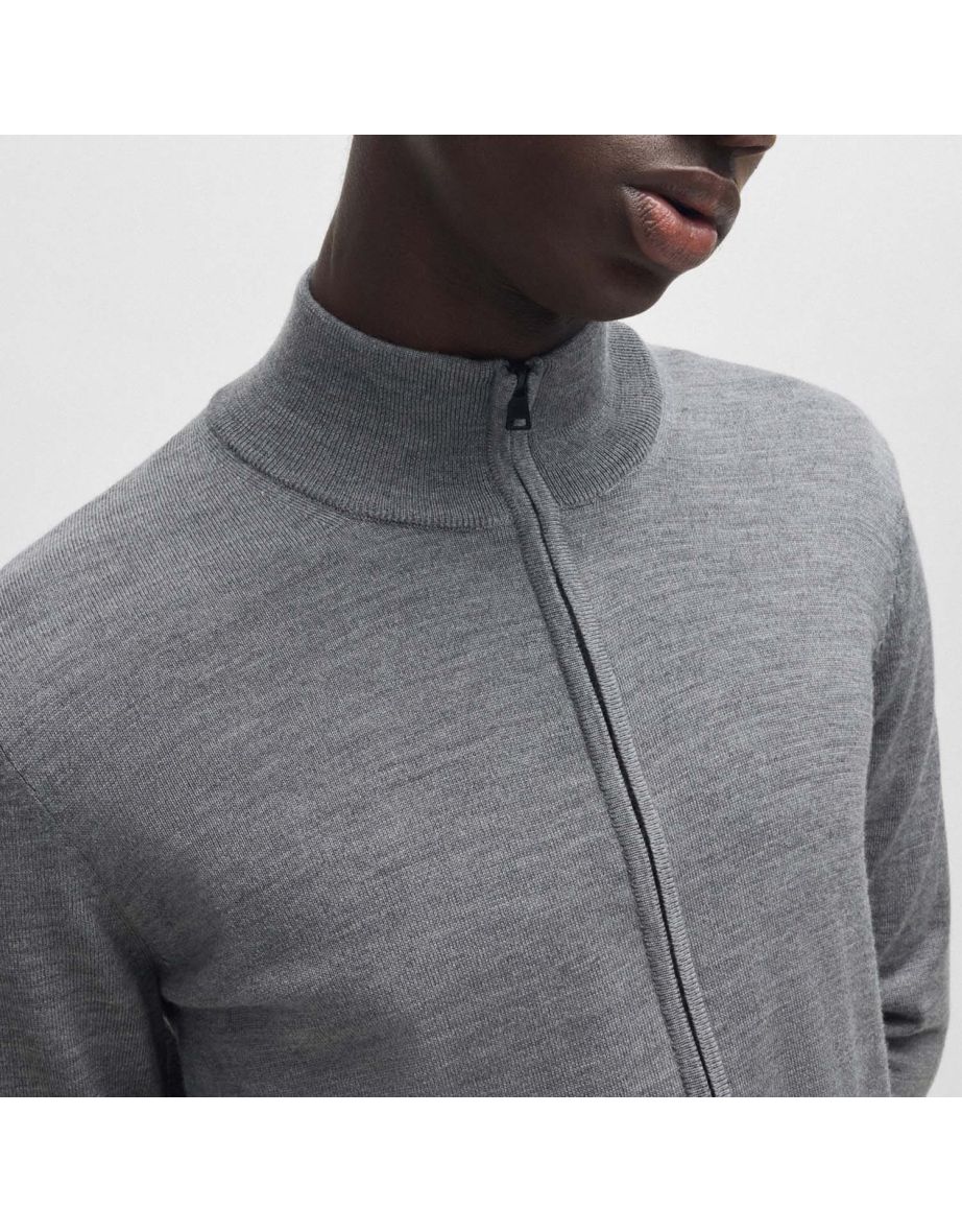Men's Hugo San Jorge Zip-Up Cardigan in Grey - 3