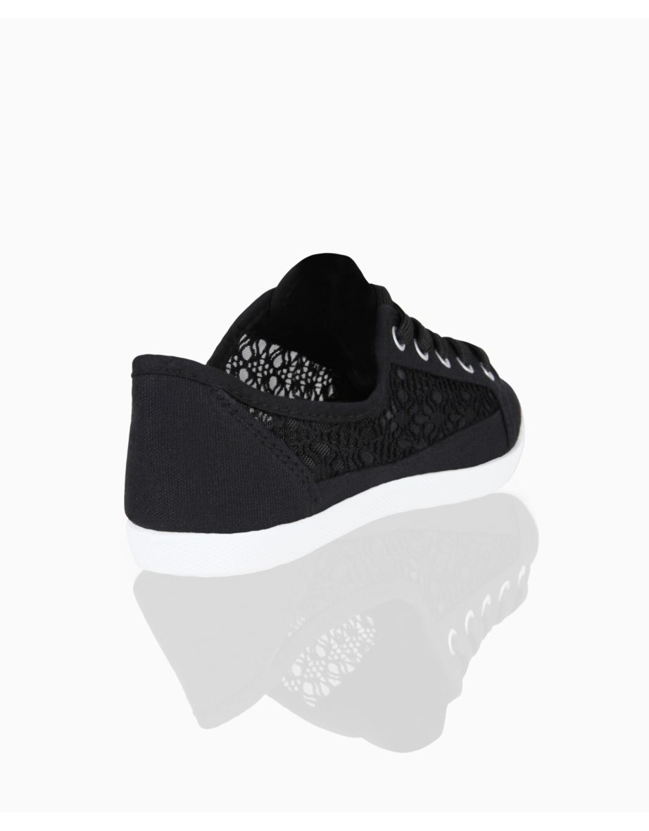 Crochet & Mesh Plimsoll Trainers - 3