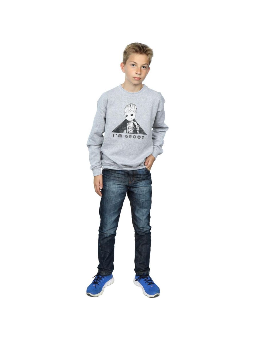 Marvel Boys Guardians Of The Galaxy Vol. 2 Groot Mono Triangle Sweatshirt - Sports Grey - 3